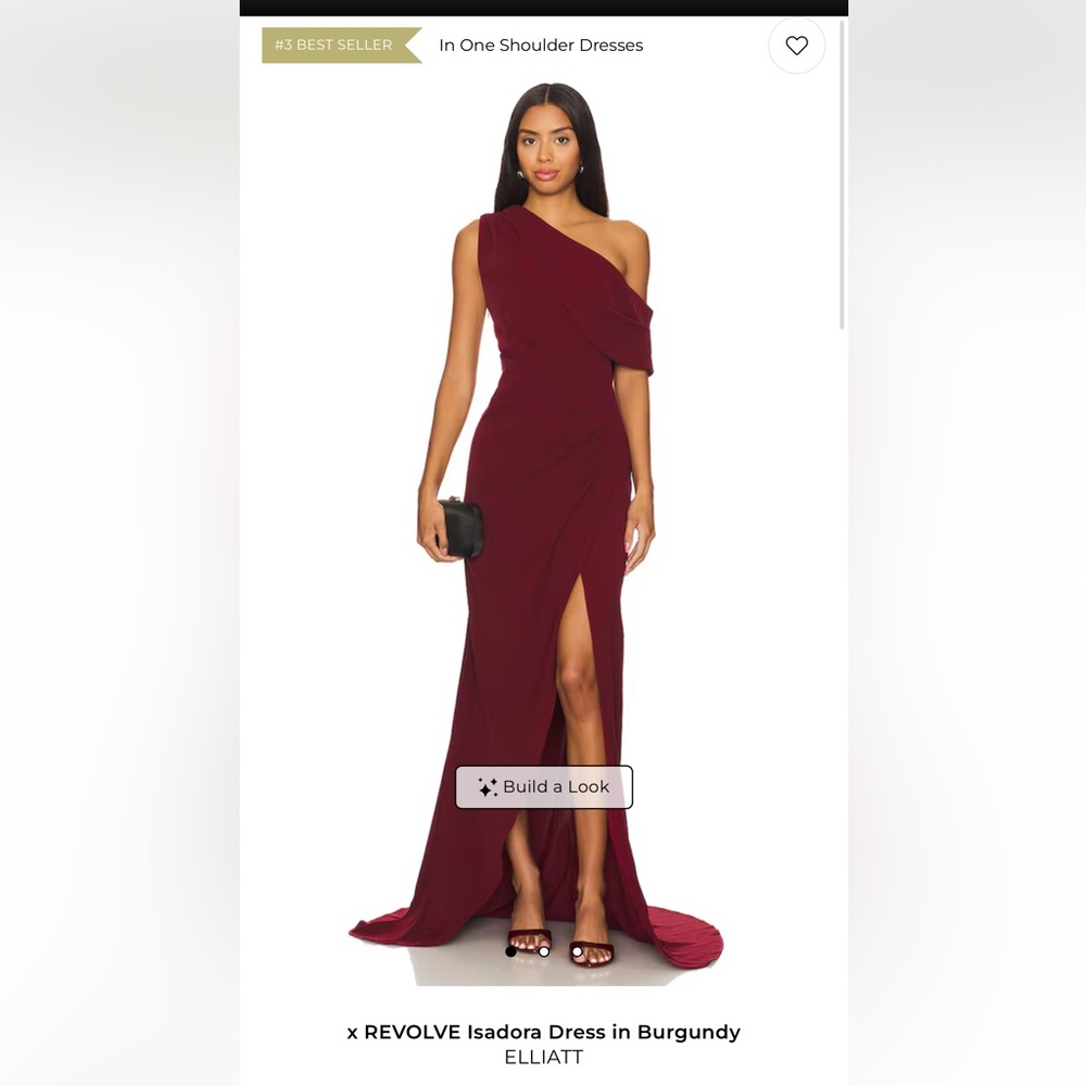 Elliatt Isadora Burgundy One-Shoulder Dress